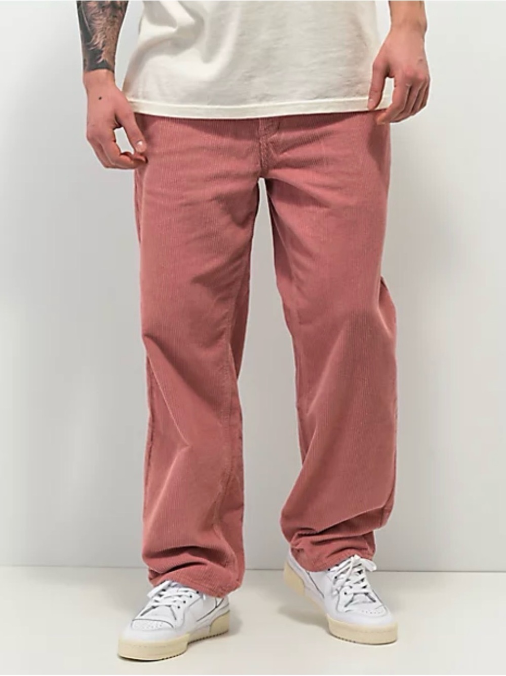 Empyre Skate Corduroy Pants Mens 34 Mauve Pink Loose Baggy Straight Skate